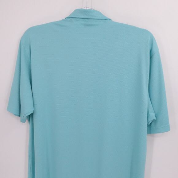 Dunning Golf Shirt Mens XXL Green Striped The Major Logo Embroidered Performance - Picture 11 of 14